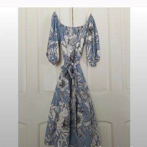 Zara womens floral and stripe printed dress, size Small